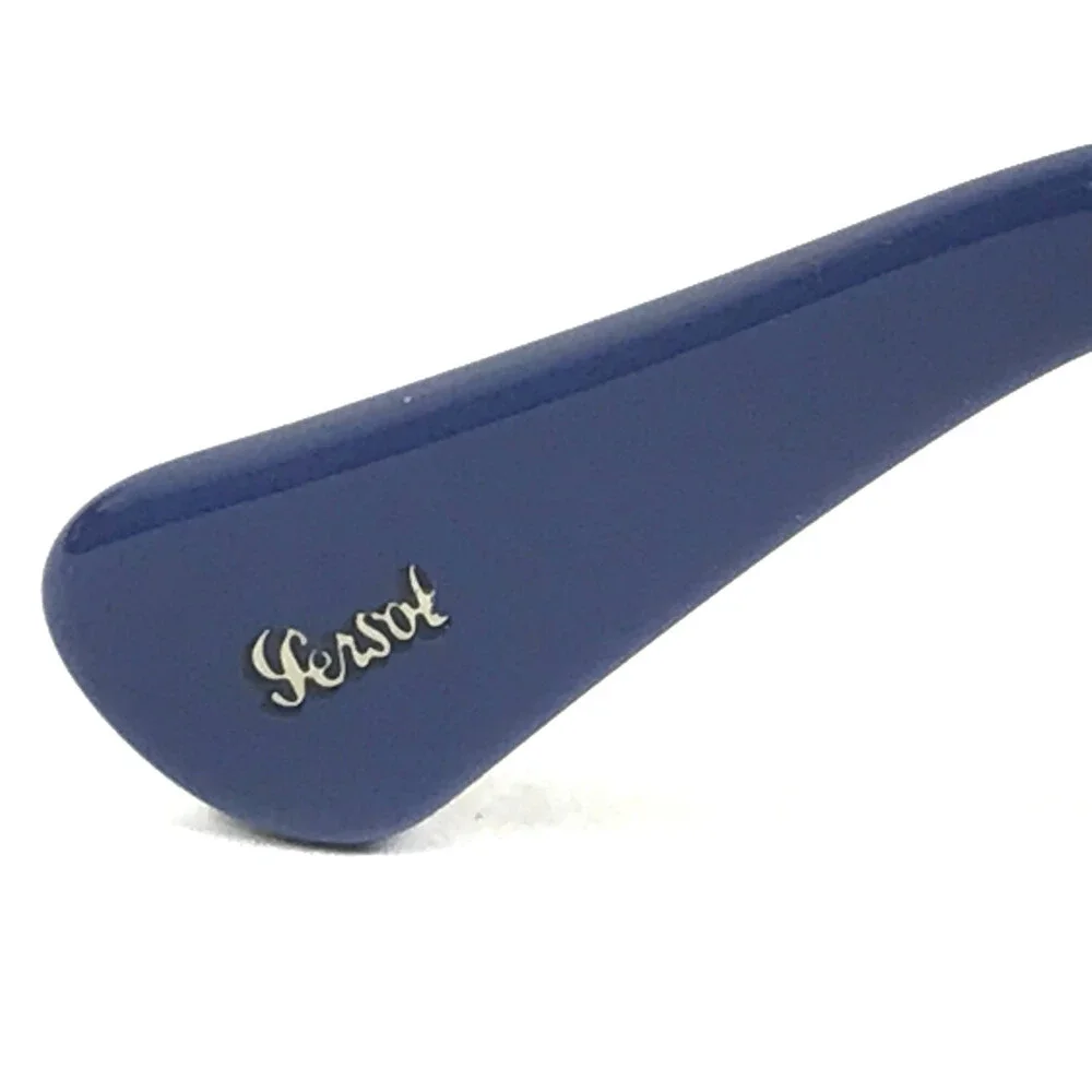 Persol Sunglasses 3025-S 962/S3 Blue Silver Frames with Blue Polarized Lenses